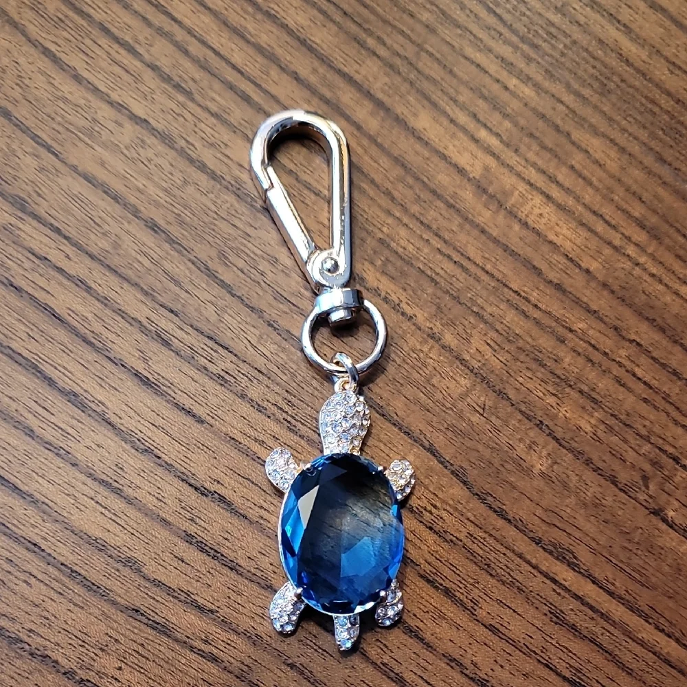 Blue Gem Turtle Keychain